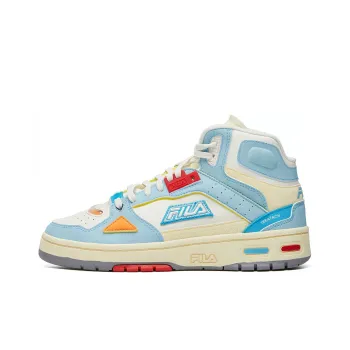 FILA FUSION Teratach Vintage Basketball Shoes Women's Mid Top Same Temperature Blue/Snow
