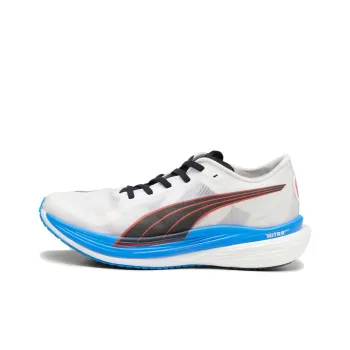 PUMA Deviate Nitro Elite 2 Cushioning, Slip Resistant, And Abrasion Resistant Low Top Running Shoes Men's White Blue