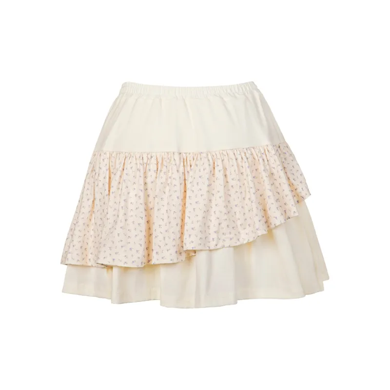NTOT Casual Short Skirts Women's Light Yellow-1