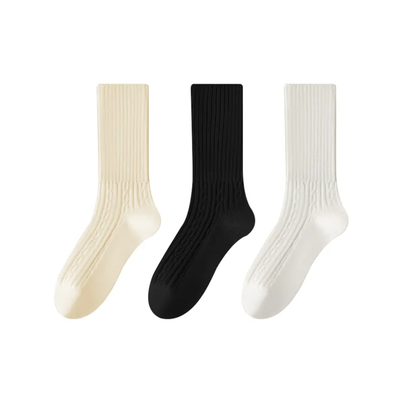 XXLLG Spring And Fall Mid Calf Socks Women's 3 Pack-2
