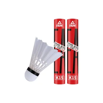 PEAK PK K15 Goose Feather Shuttlecock 12 Pack Goose Feather Professional Shuttlecocks