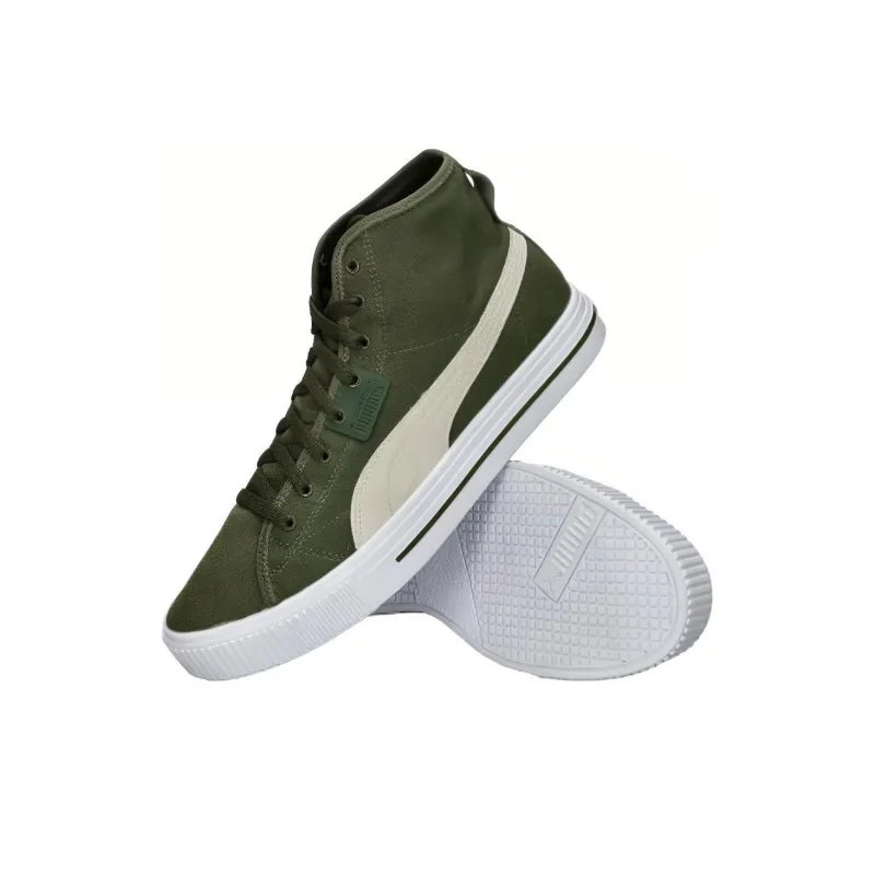 PUMA Ever Mid Anti Slip Wear Resistant High Top Skateboard Shoes Unisex Green White-4