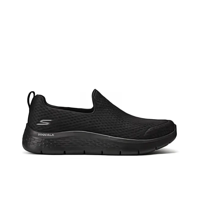 Skechers Go Walk Fle Cushioned Wear Resistant Breathable Rebound Low Top Casual Shoes Men's Black-1