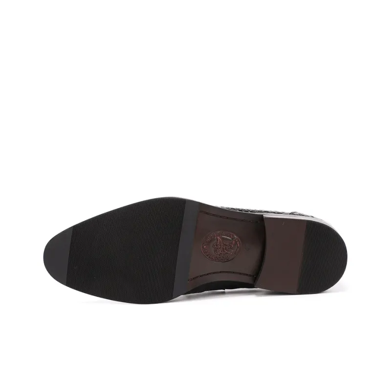 ASTON M.JAZZ Dress Shoes Men Low Top Black/Burgundy-4