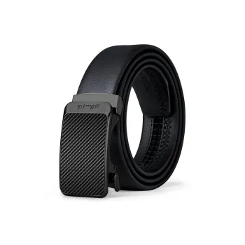 WilliamPOLO Top Grain Cow Leather Leather Belts Men's Gunmetal Width 3.5CM