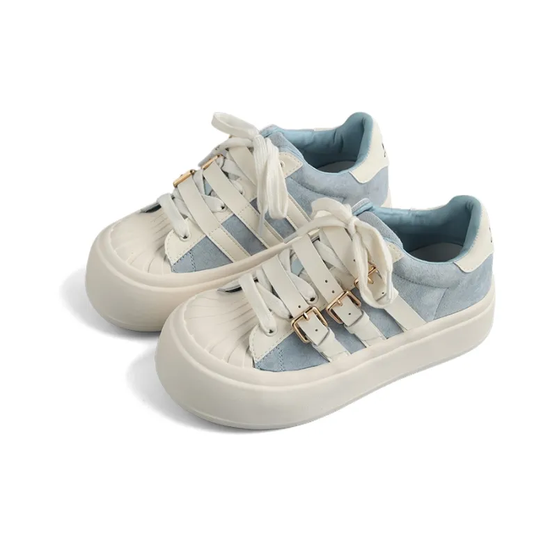 DOLIN COLLECTION Skateboard Shoes Women's Low Top Brown Blue/Black Pink/Ecru/Black-8