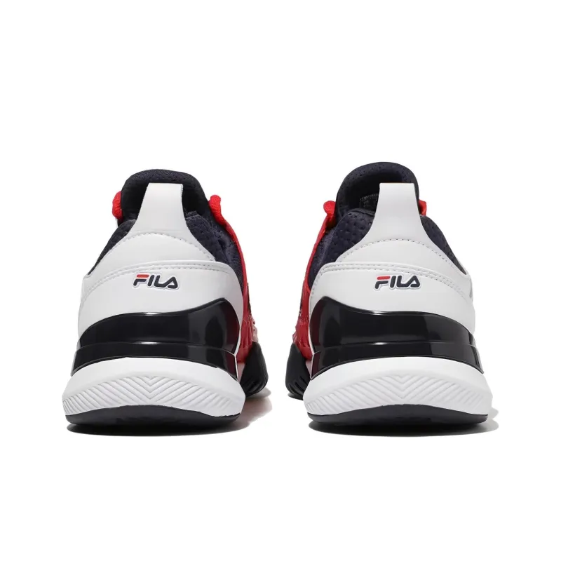 FILA Cushioned Slip Resistant Breathable Low Top Tennis Shoes Unisex Red White Black-2