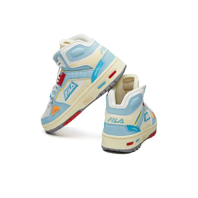 FILA FUSION Teratach Vintage Basketball Shoes Women's Mid Top Same Temperature Blue/Snow-3