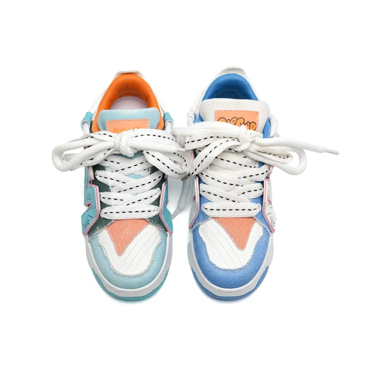 Anime Story Low Top Skateboard Shoes Women's-1