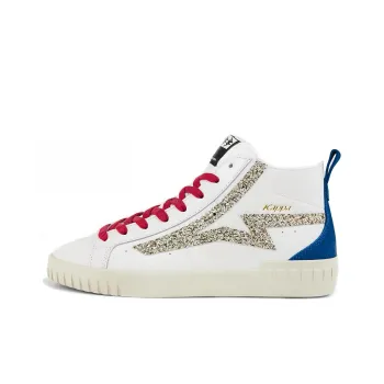 Kappa Anti Slip And Wear Resistant Height Increasing Coverage Mid Top Skateboard Shoes Women's White Gold
