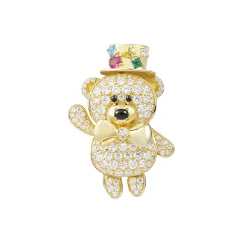 ARTE 925 Sterling Silver 18K Gold Plated Pin Women's
