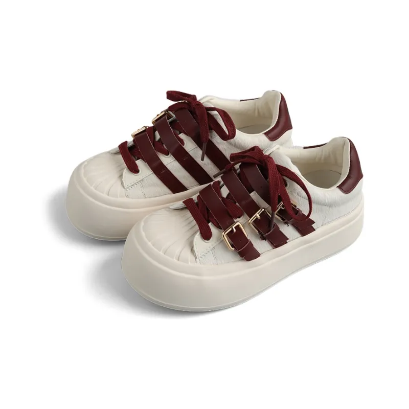 DOLIN COLLECTION Skateboard Shoes Women's Low Top Brown Blue/Black Pink/Ecru/Black-11