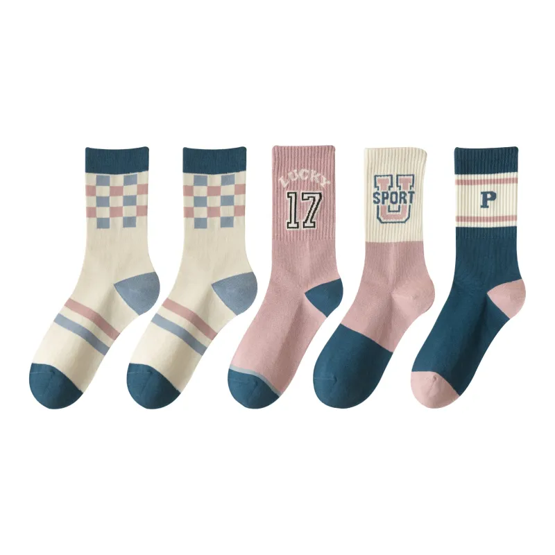 XXLLG Mid Calf Socks Women's 5 Pack-3