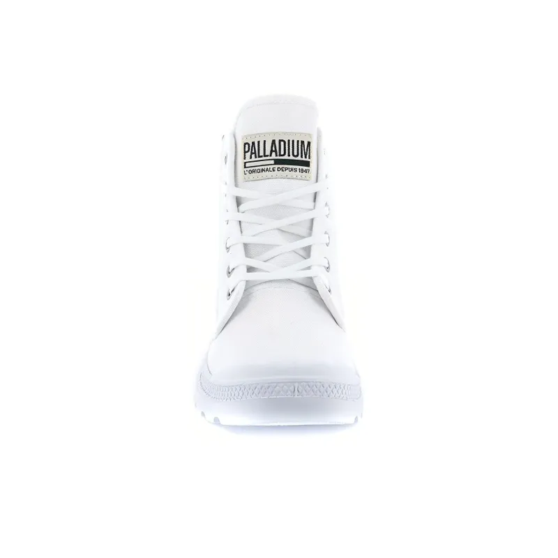 Palladium Pampa Hi Originale Anti Slip And Wear Resistant Breathable High Top Canvas Shoes Unisex Pure White-3