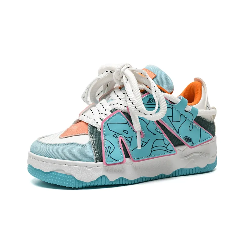 Anime Story Low Top Skateboard Shoes Women's-5