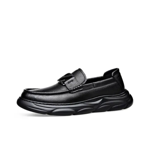 QIE Gommino Loafers Men Black