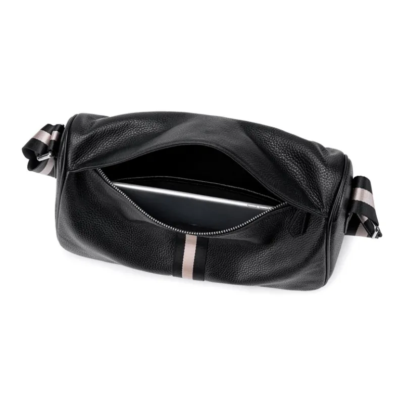 BJIAX Top Grain Cow Leather Genuine Leather Korean Style Shoulder Bag Design Crossbody Bag Regular Men's Black-7