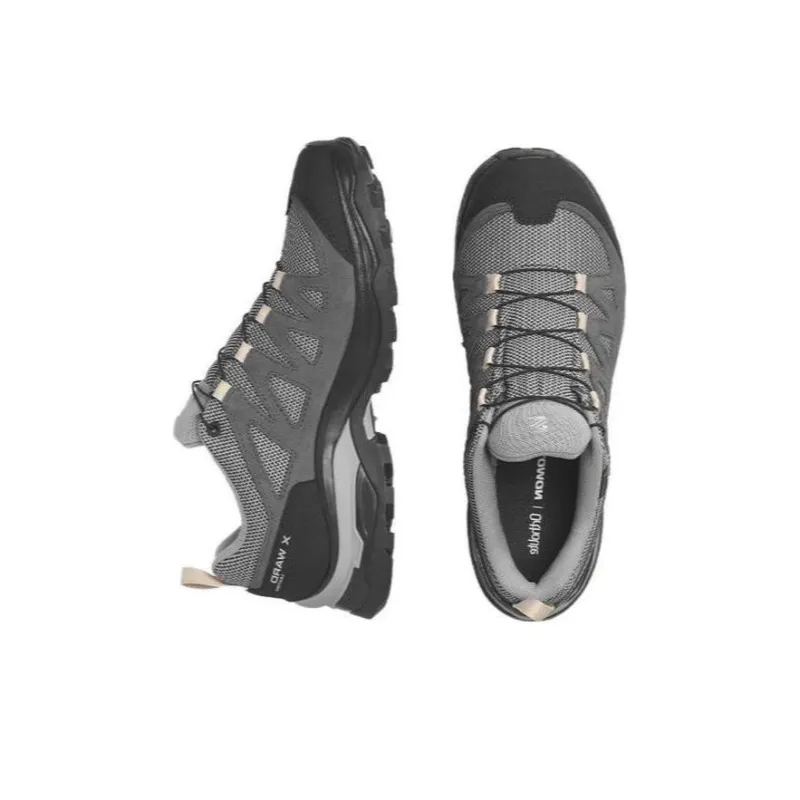 SALOMON X Ward Anti-Slip Wear-Resistant Low-Top Outdoor Shoes Women's Gray Gull Gray-3