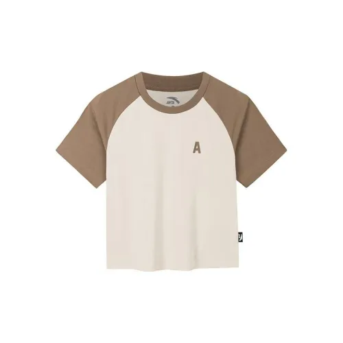 ANTA Life Collection T-Shirts Women's Light Smoke Gray/Mocha Coffee