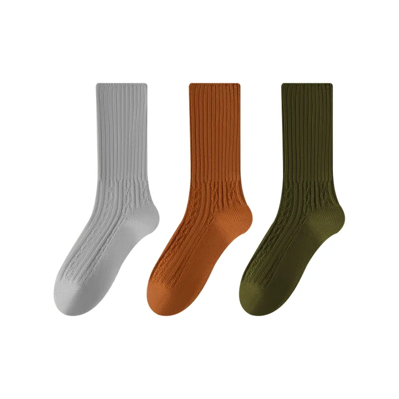 XXLLG Spring And Fall Mid Calf Socks Women's 3 Pack-12