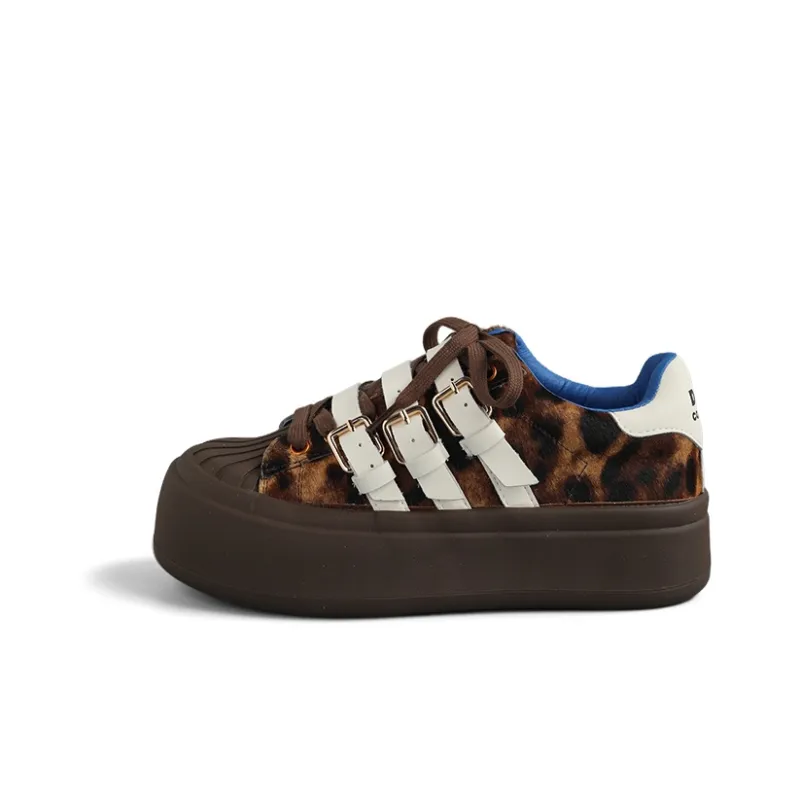 DOLIN COLLECTION Skateboard Shoes Women's Low Top Brown Blue/Black Pink/Ecru/Black-4