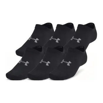 Under Armour Essential No Show Socks Unisex 6 Pack Black