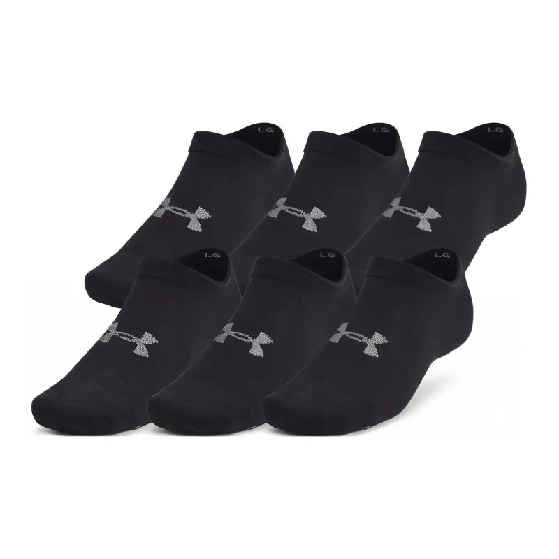 Under Armour Essential No-Show Socks Unisex 6 Pack Black-0