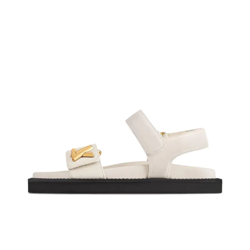 LOUIS VUITTON Sunset One Strap Sandals Women's Beige-0