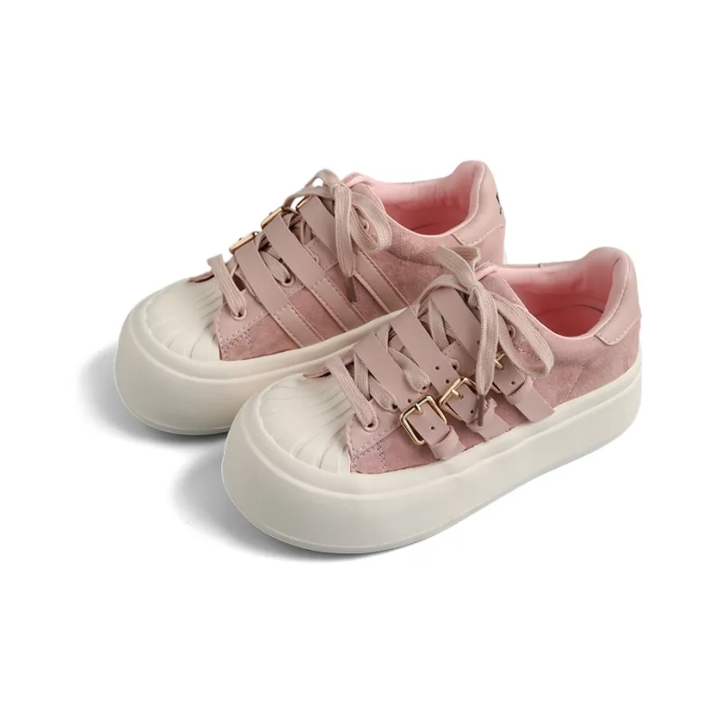 DOLIN COLLECTION Skateboard Shoes Women's Low Top Brown Blue/Black Pink/Ecru/Black-14