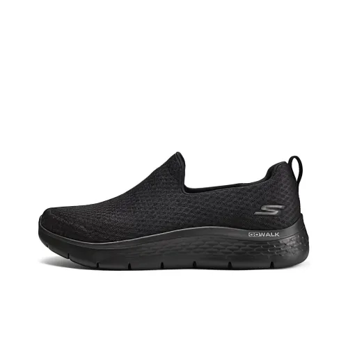 Skechers Go Walk Fle Cushioned Wear Resistant Breathable Rebound Low Top Casual Shoes Men's Black