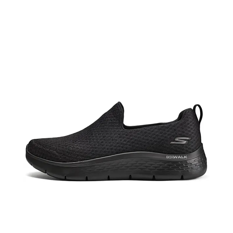 Skechers Go Walk Fle Cushioned Wear Resistant Breathable Rebound Low Top Casual Shoes Men's Black-0