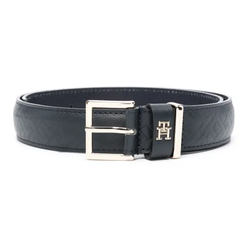 Tommy Hilfiger Monogram-pattern Leather Belt