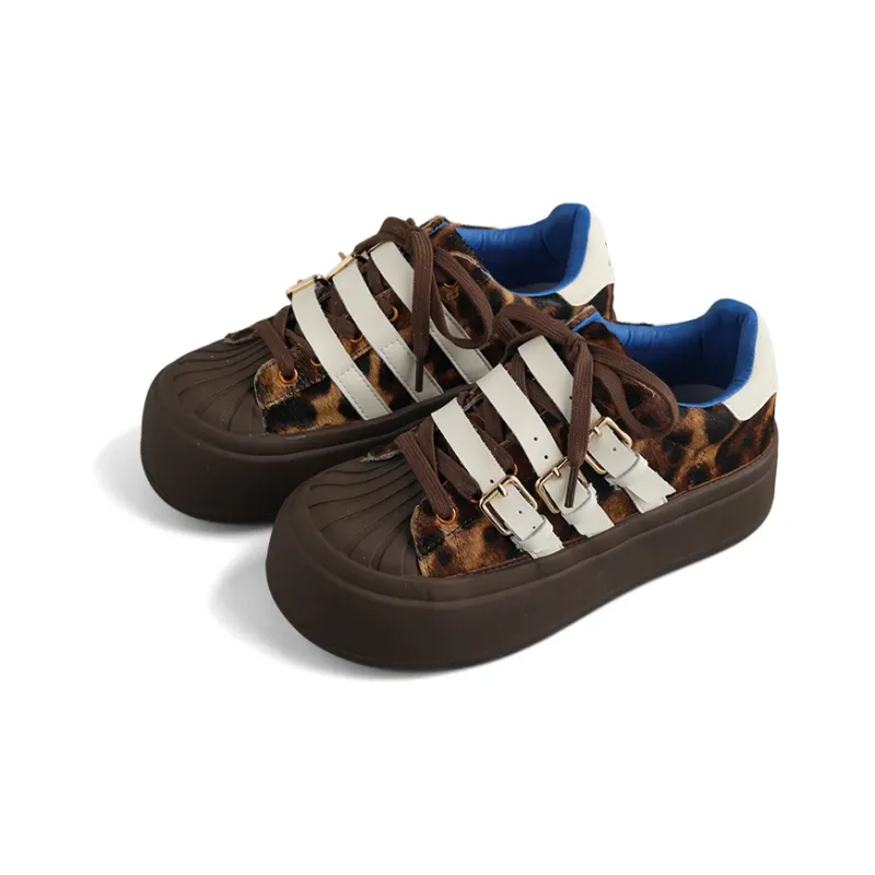 DOLIN COLLECTION Skateboard Shoes Women's Low Top Brown Blue/Black Pink/Ecru/Black-5