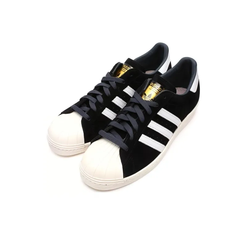 Adidas Superstar 80s Dlx Suede Black White Gold Metallic-1