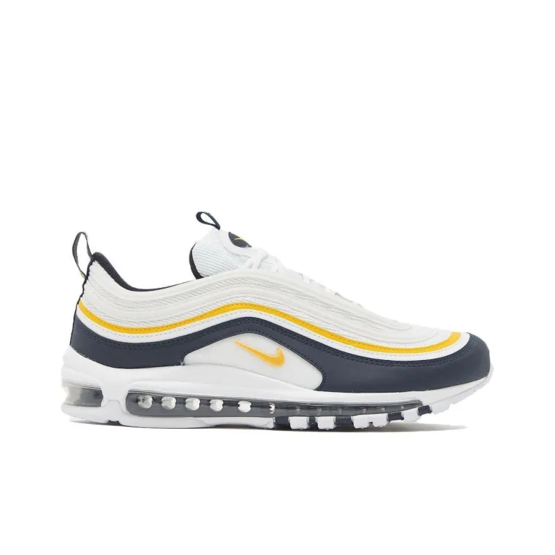 Nike Air Max 97 'Michigan' Cushioning Wear-Resistant Low-Top Sports Casual Shoes Men's White Blue-1