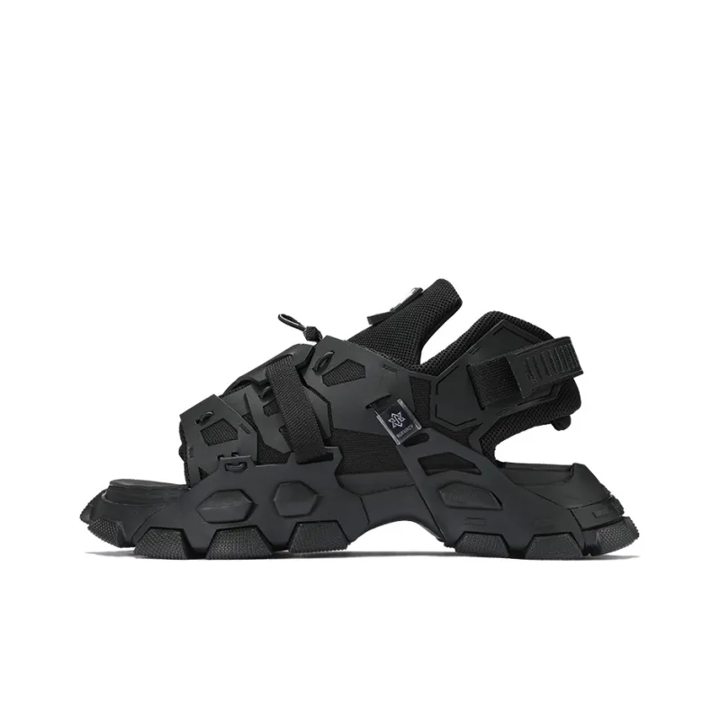 NORVINCY Luxury Streetwear Black Warrior Beach Sandals Unisex-0