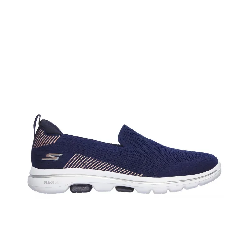 Skechers Go Walk 5 Cushioning Abrasion Resistant Breathable Low Top Casual Shoes Women's Marine Blue-1