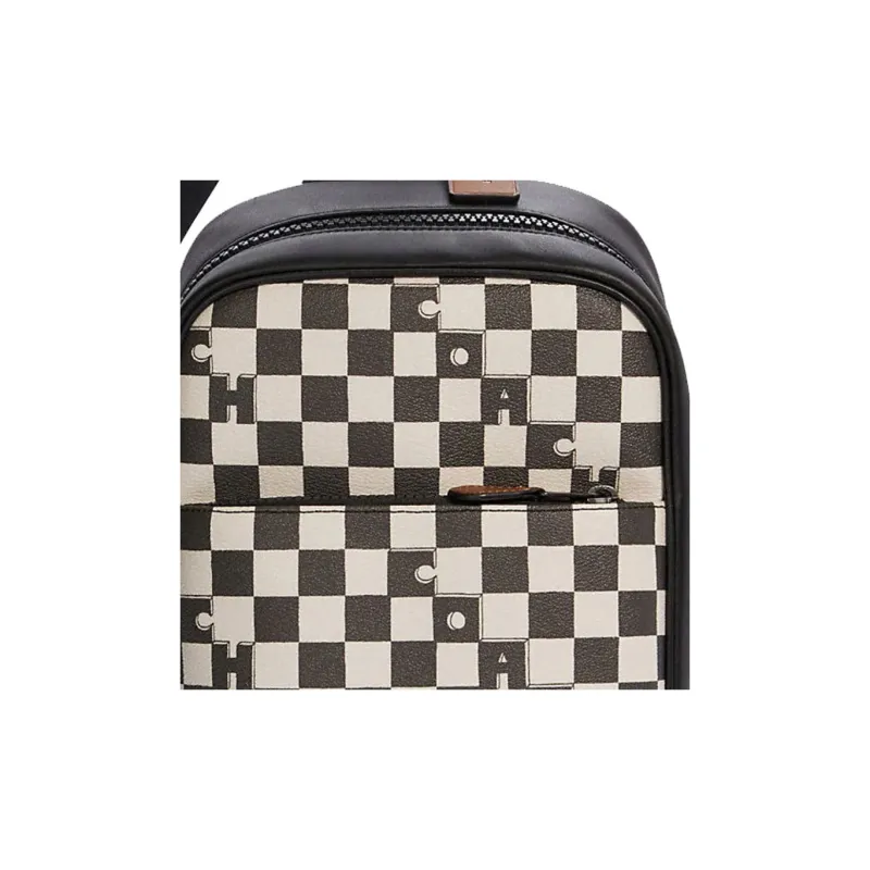 COACH Westway Canvas Cowhide Backpack Crossbody Bag Sling Bag Medium Size Men's Black White-4