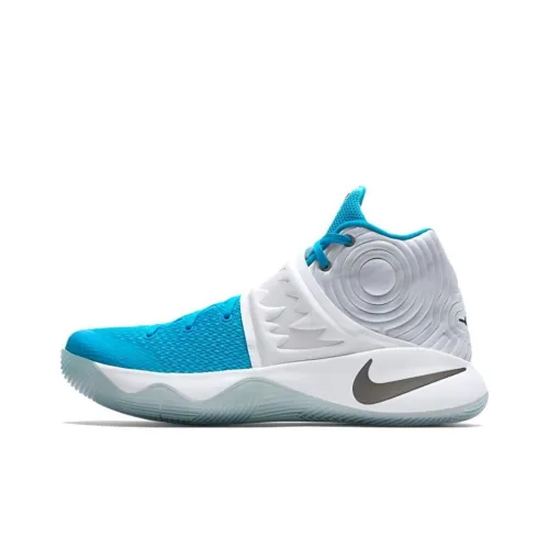 Nike Kyrie 2 Basketball Shoes Men Mid-Top White/Obsidian/Lake Blue/Orange Flame