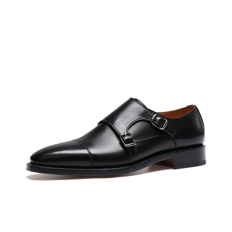 IGESHI Buckle Leather Shoes Men's Black-1