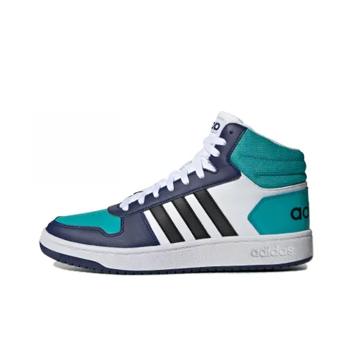 Adidas Neo Hoops 2.0 Basketball Shoes Men Mid-Top Blue/White/Black