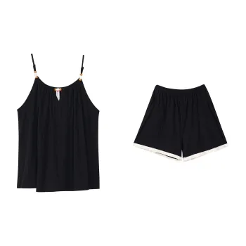 XUANZHITING Pajama Set Women's Black
