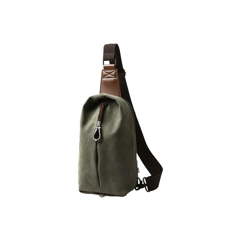 MOYYI Canvas Bag Sling Bag Small Size Men's Gray Smoke Cyan-0