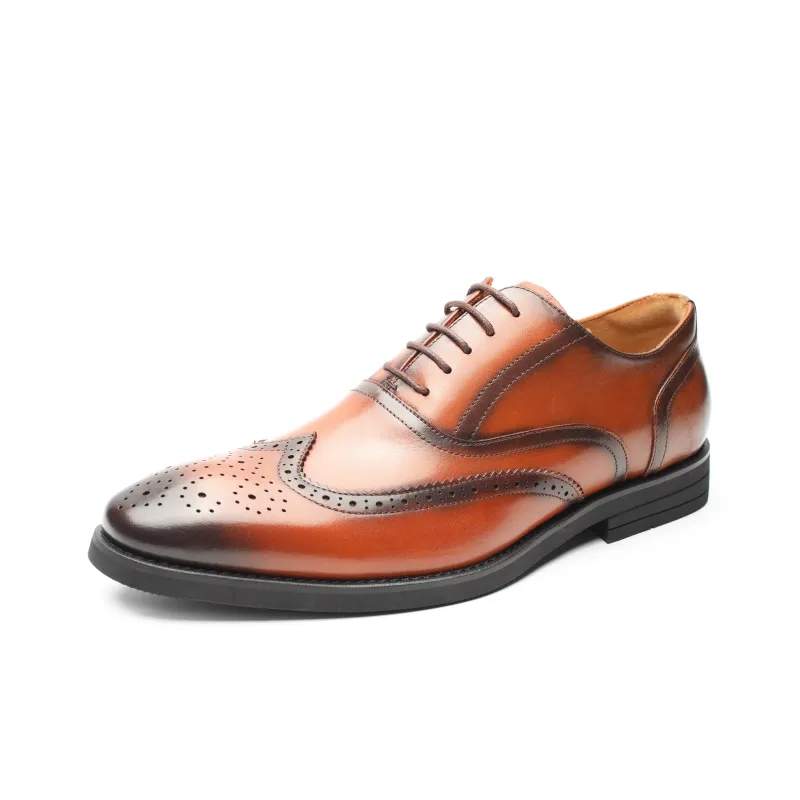Help Dress Shoes Men Low Top Black, Brown-6