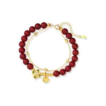 7℃ Reconstructed Cinnabar Jade Bracelets Women's