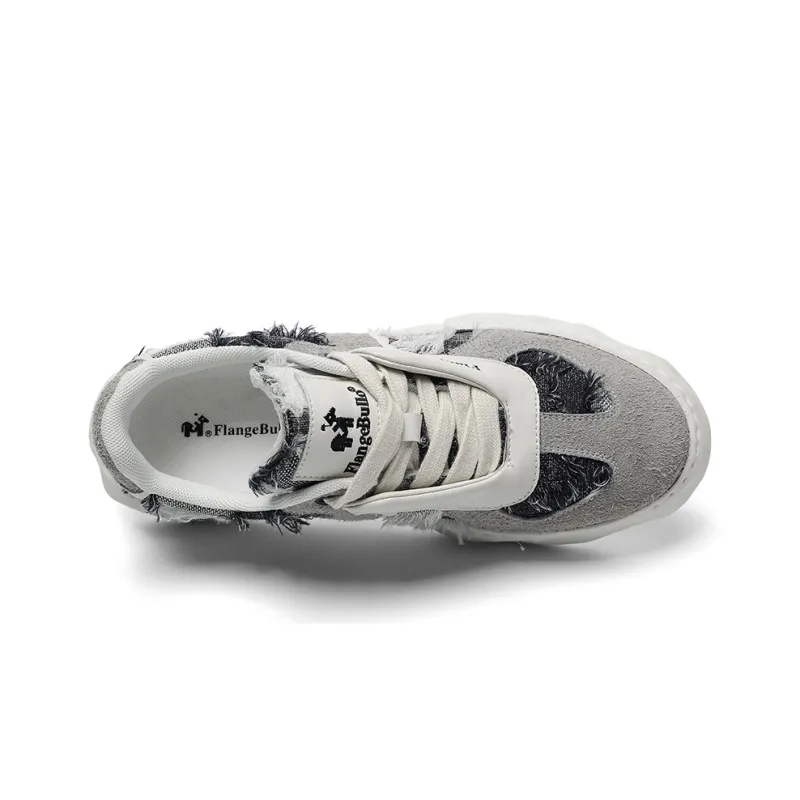 Flange Bullo Skateboard Shoes Unisex Low Top Iron Gray Snowflake/White Light Gray Snowflake-12