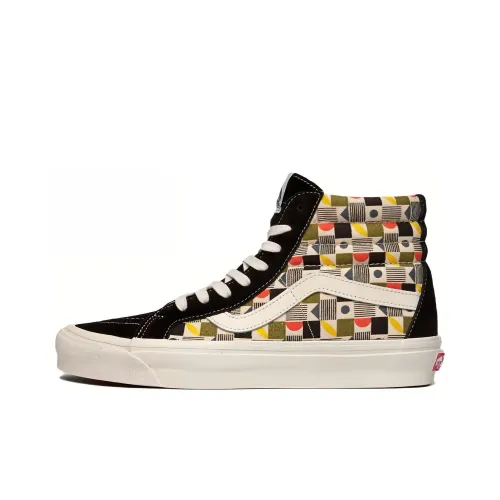 Vans SK8 Skateboard Shoes Unisex High-Top Black/Yellow/Red/Green