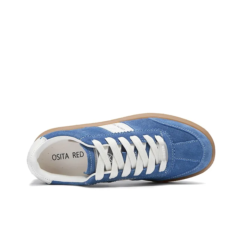 OSITA RED Low Top Skateboard Shoes Women's Blue-3