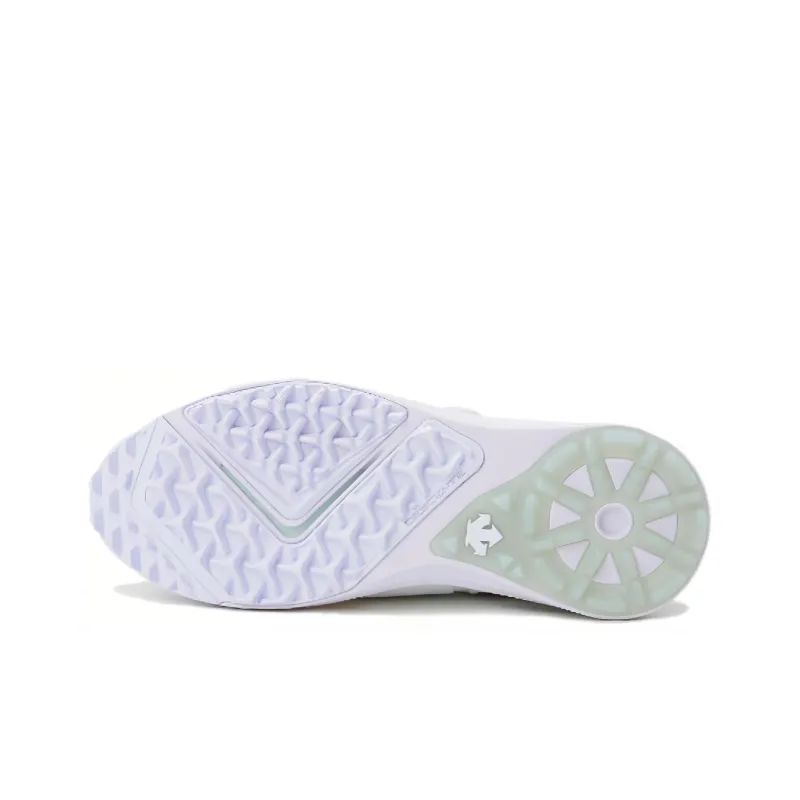 DESCENTE Cushioning Low Top Golf Shoes Women's White Green Yellow-3
