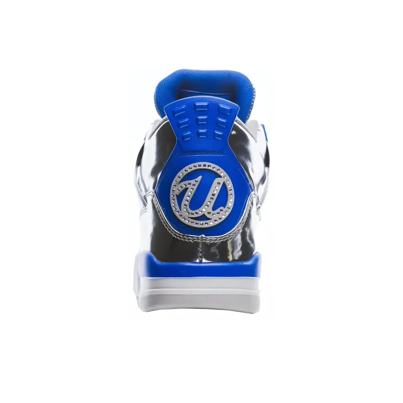 Jordan Air Jordan 4 Vintage Basketball Shoes Men High Top White Silver Blue-3